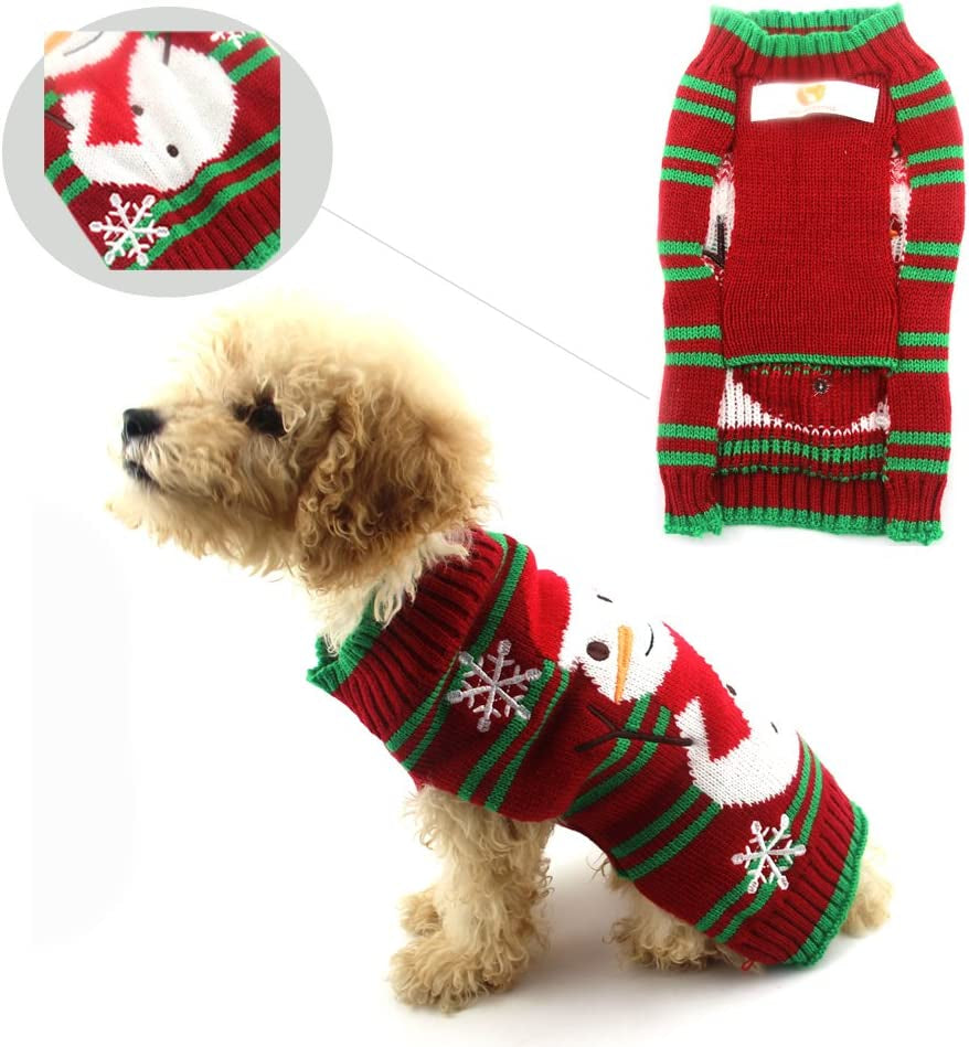 NACOCO Dog Snow Sweaters Snowman Sweaters Xmas Dog Holiday Sweaters New Year Christmas Sweater Pet Clothes for Small Dog and Cat(Snowman,Xxl)