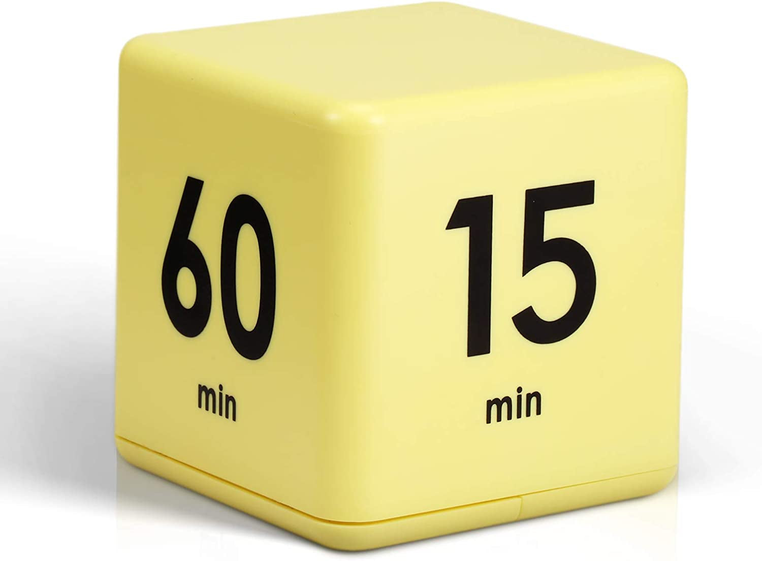 Cube Timers Cube Kitchen Timer Gravity Sensor Flip Timer Cube Countdown Timer 2.6 Inch Kids Timer Square Workout Timer Exercise Timer Game Timer 15-20-30-60 Minutes for Time Management (Yellow)