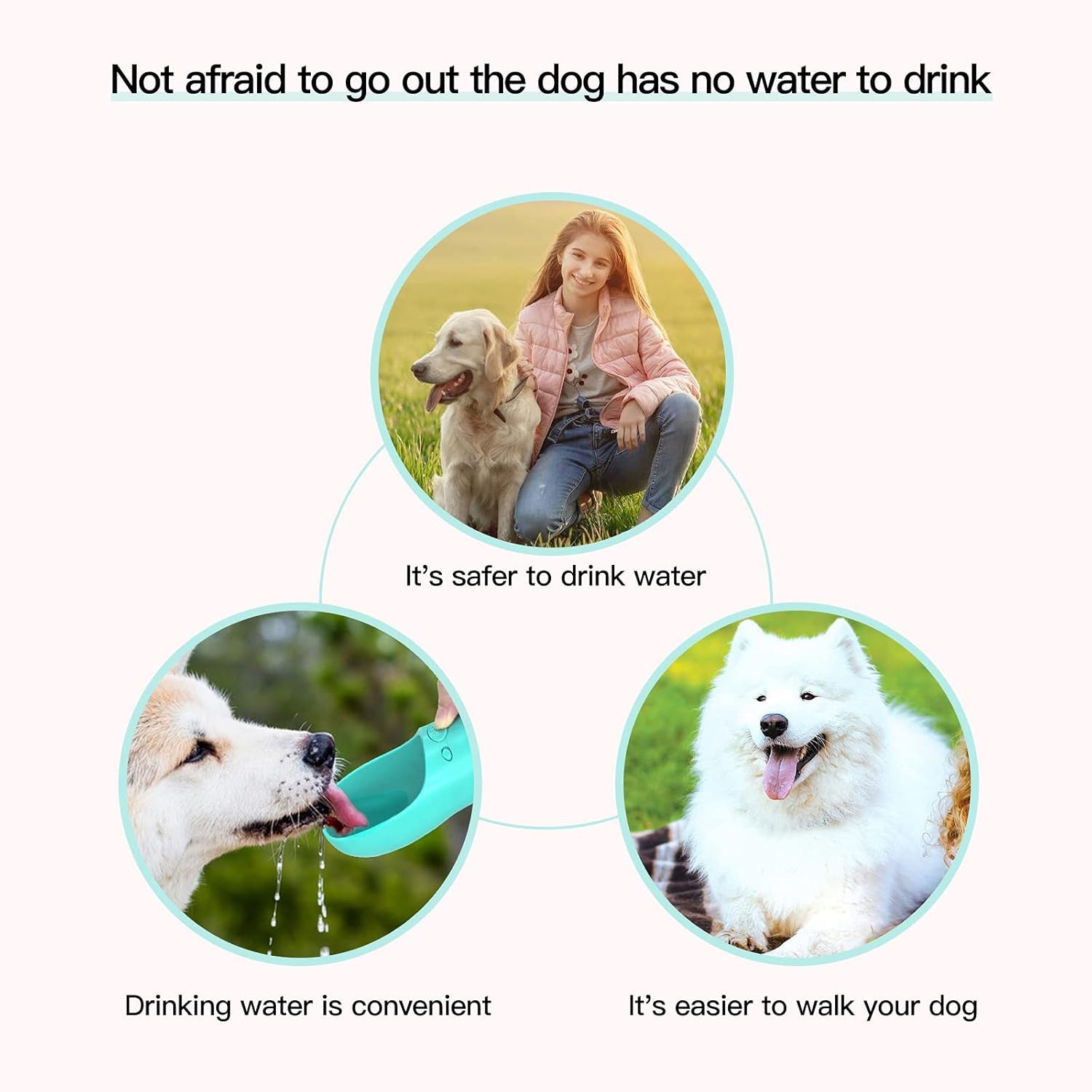 M&MKPET Dog Water Bottle Dog Bowls Dog Water Bowl Dispenser Portable Dog Water Bottles for Cat,Rabbit,Puppy and Other Pets for Walking,Hiking,Travel…