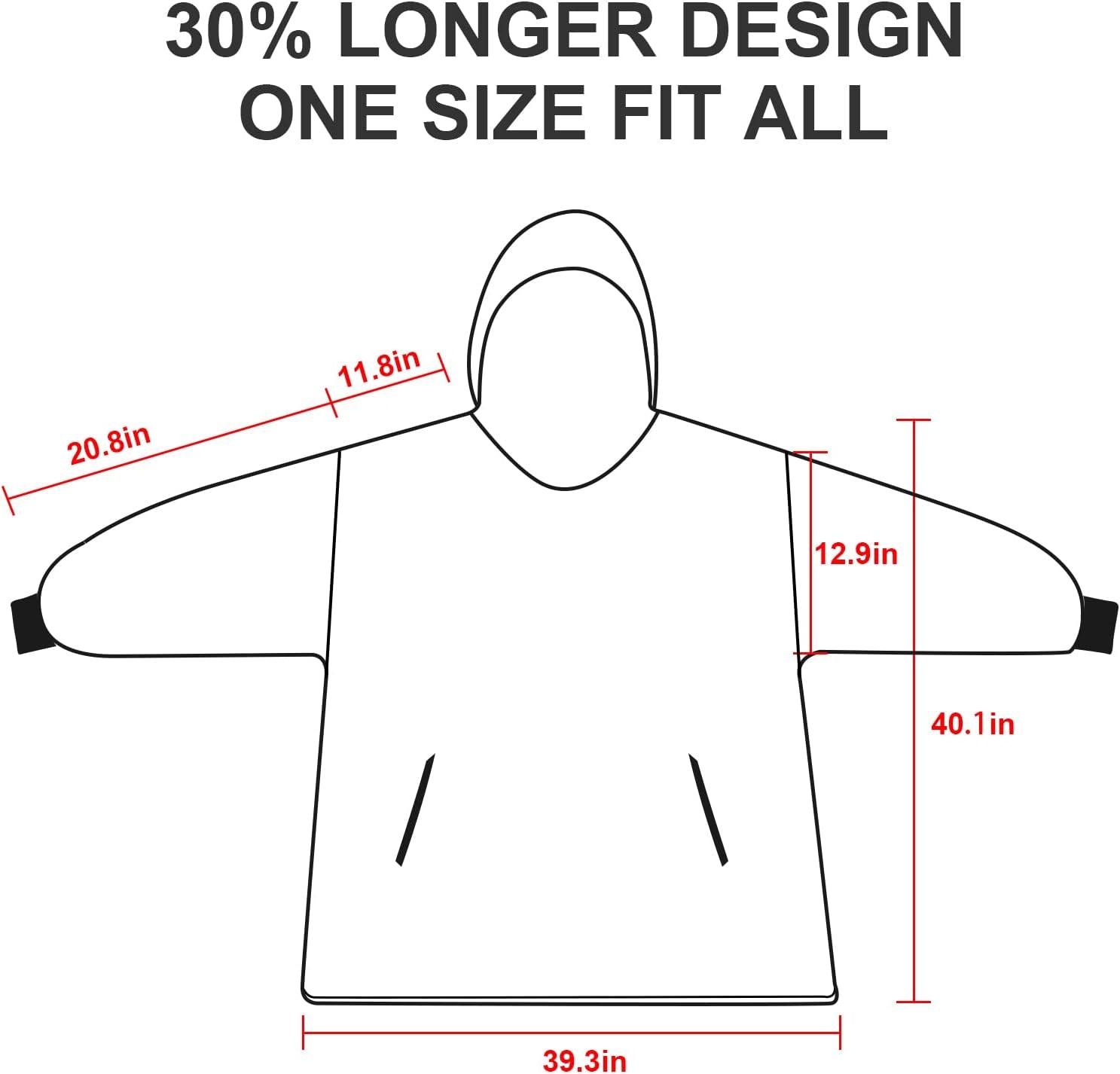 Venustas Wearable Blanket Hoodie, Oversized Sherpa Hooded Blanket Sweatshirt, Super Warm and Cozy Hoodie Blanket for Women Men Adults