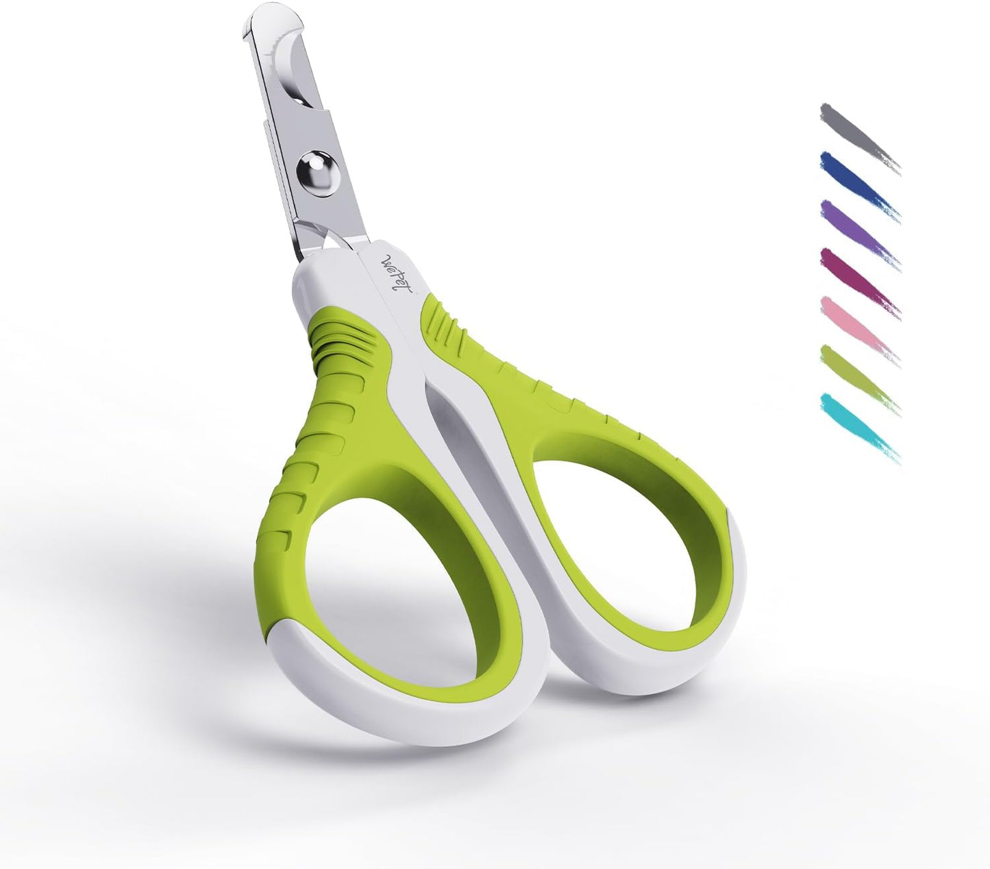 Wepet Pet Nail Clippers(U07.1), Professional Claw Trimmer, Bended Scissor Special for Cats, Kittens, Dogs, Puppies, Small Animals, White/Lime Green